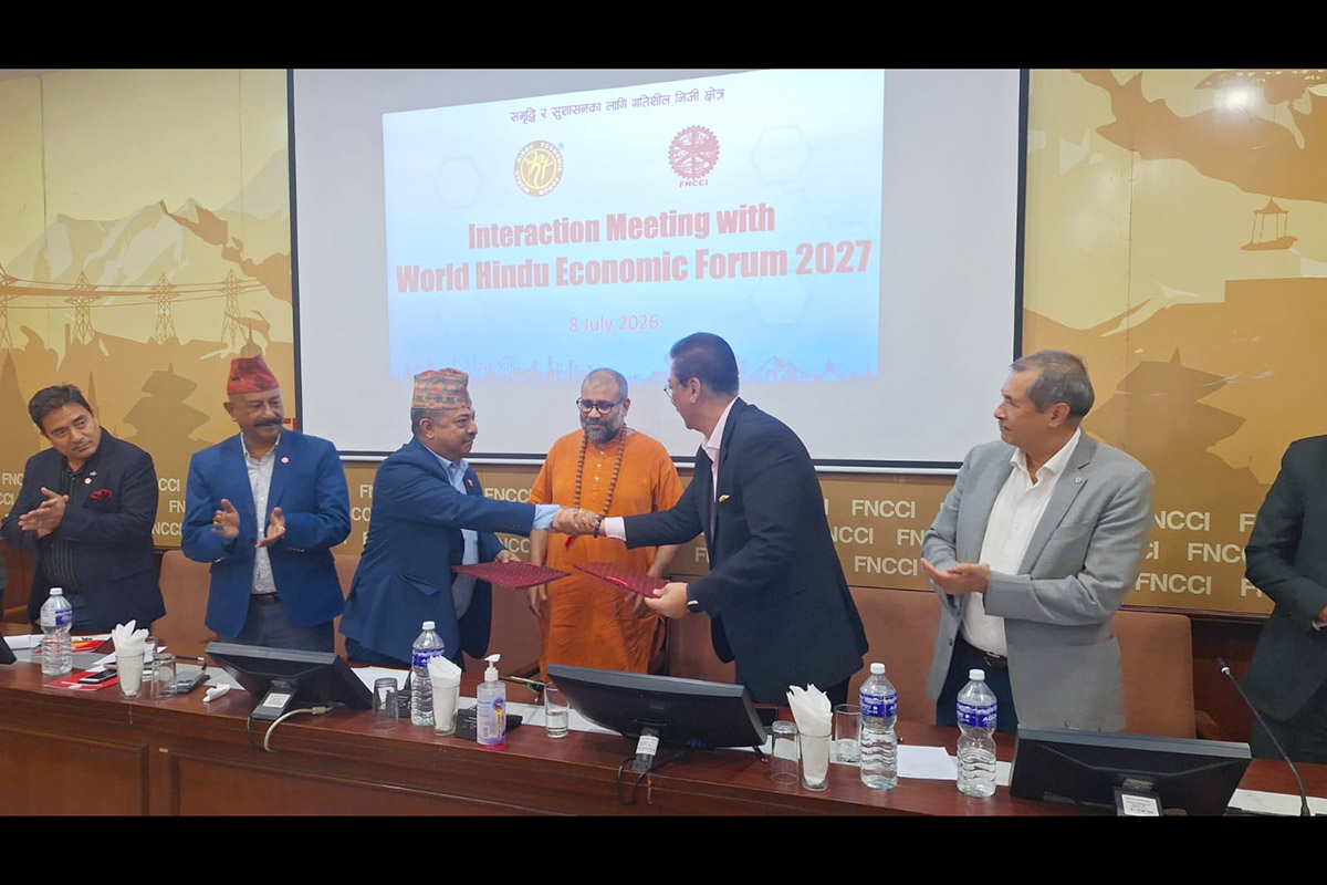 FNCCI, WHEF sign MoU to cooperate on 2027 summit to be held in Nepal