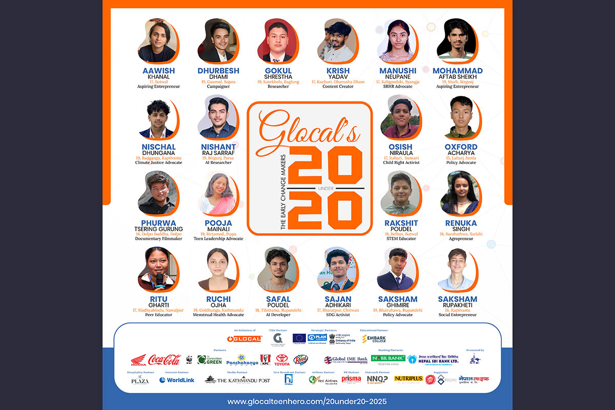 Glocal announces '20under20' honourees for Glocal Teen Hero Nepal 2025
