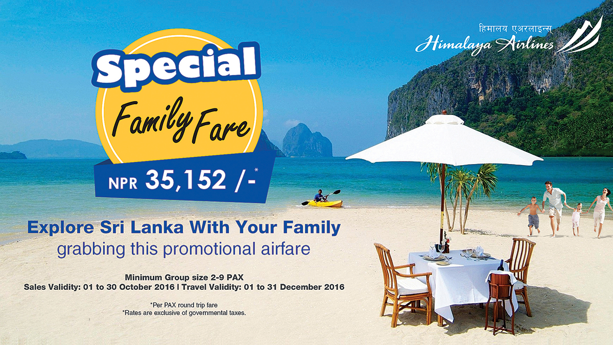 Himalaya Airlines Offers Special Family Airfare to Colombo