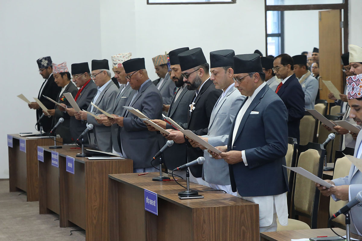 Newly elected HoR members take oath of office and secrecy at Singha Durbar