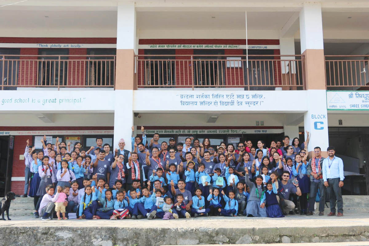 Infinite Cares holds health, technology, education camp at Sindhupalchok school