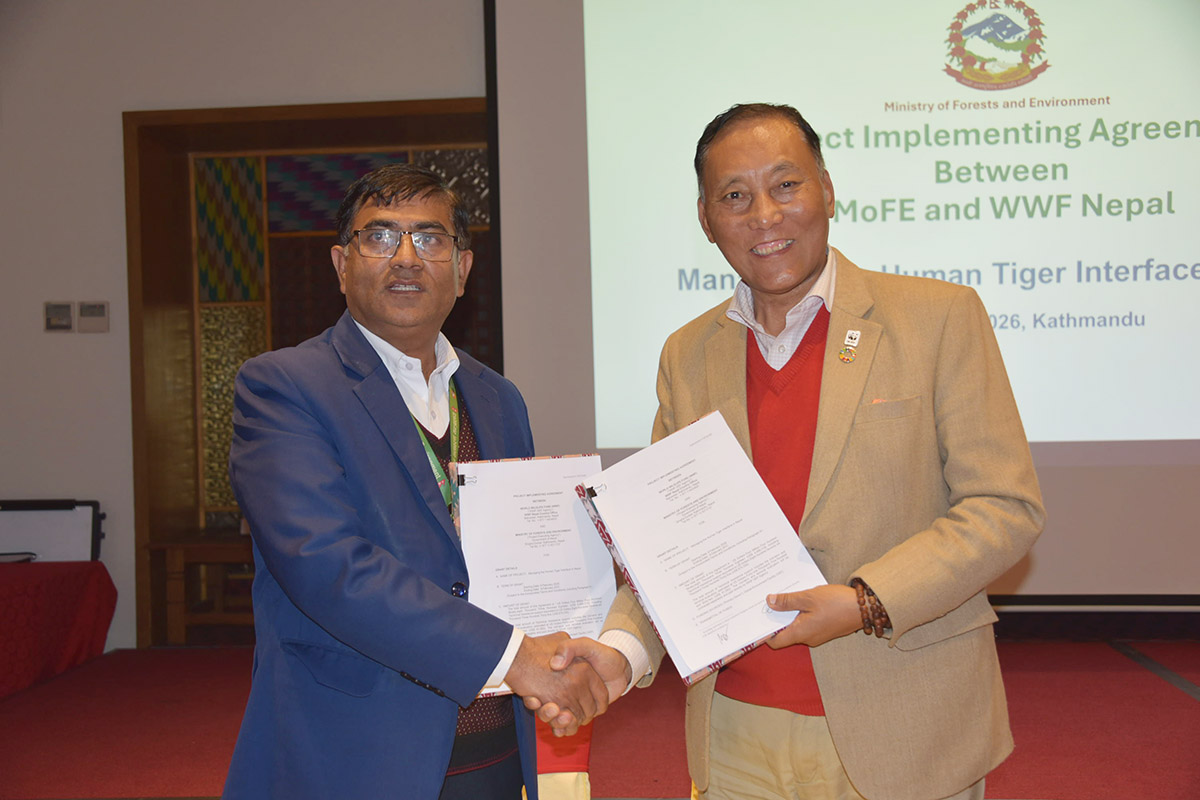 MoFE, WWF Nepal sign GEF‑8 project implementation agreement on human–tiger interface