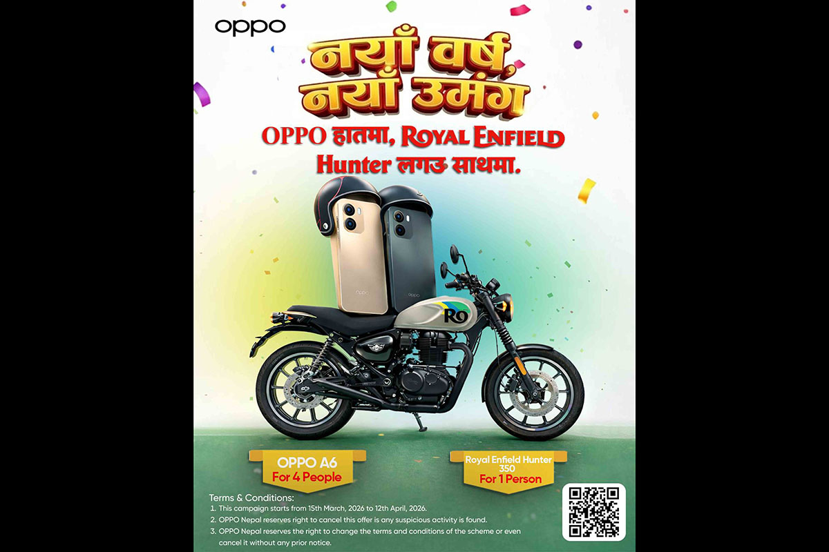 OPPO launches Nepali New Year campaign with weekly A6 prizes, grand prize Royal Enfield Hunter 350