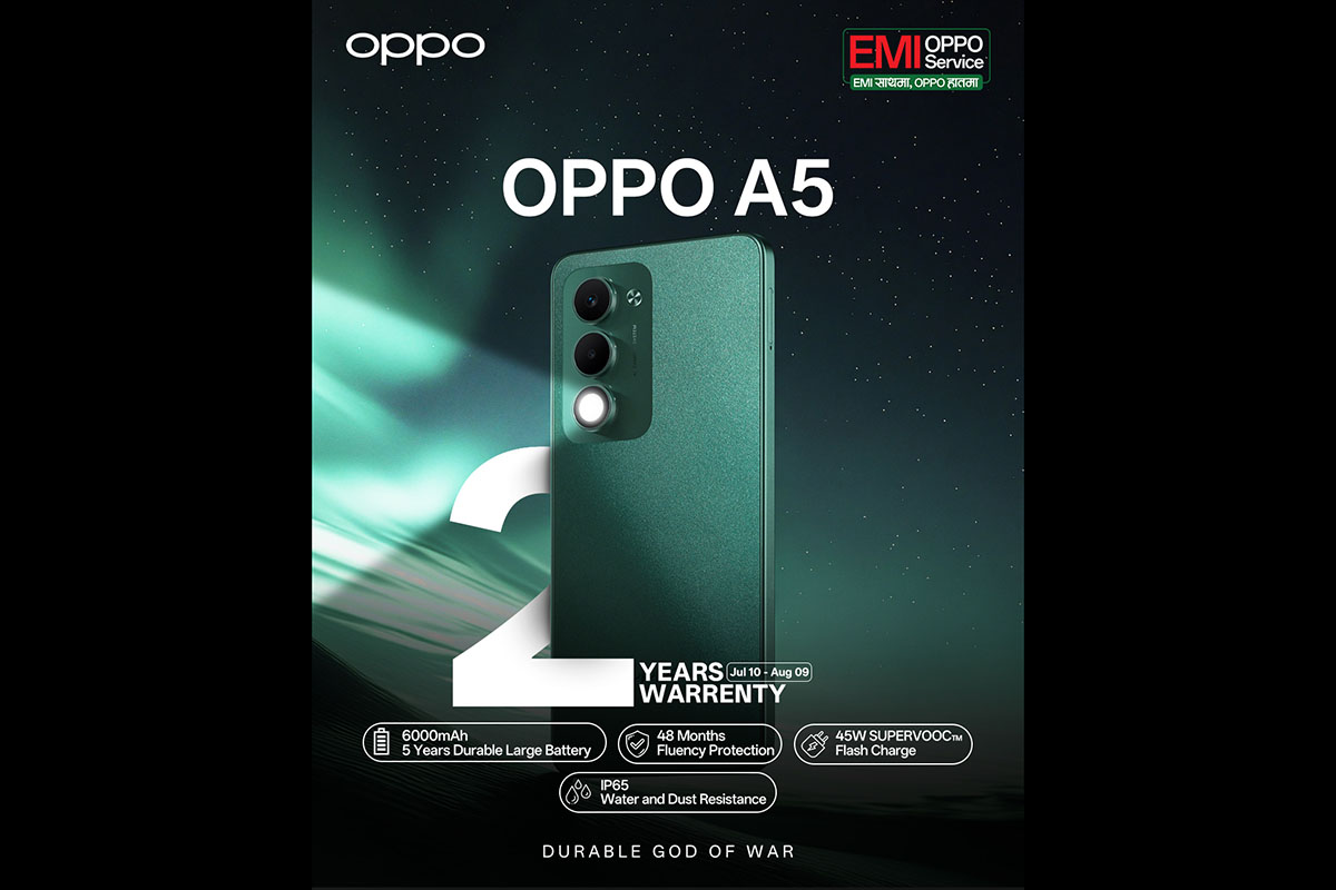 OPPO A5 smartphone  unbreakable design launched in Nepal