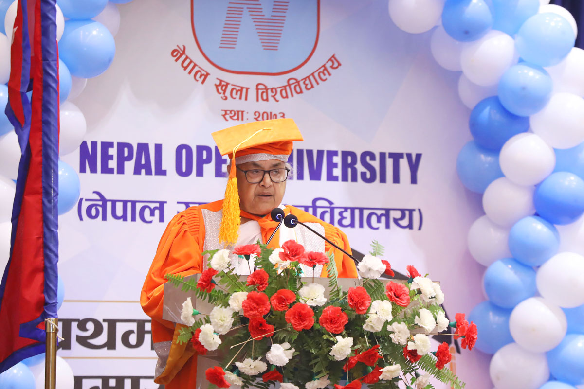 At Nepal Open University convocation, PM Karki calls for end to evils, corruption