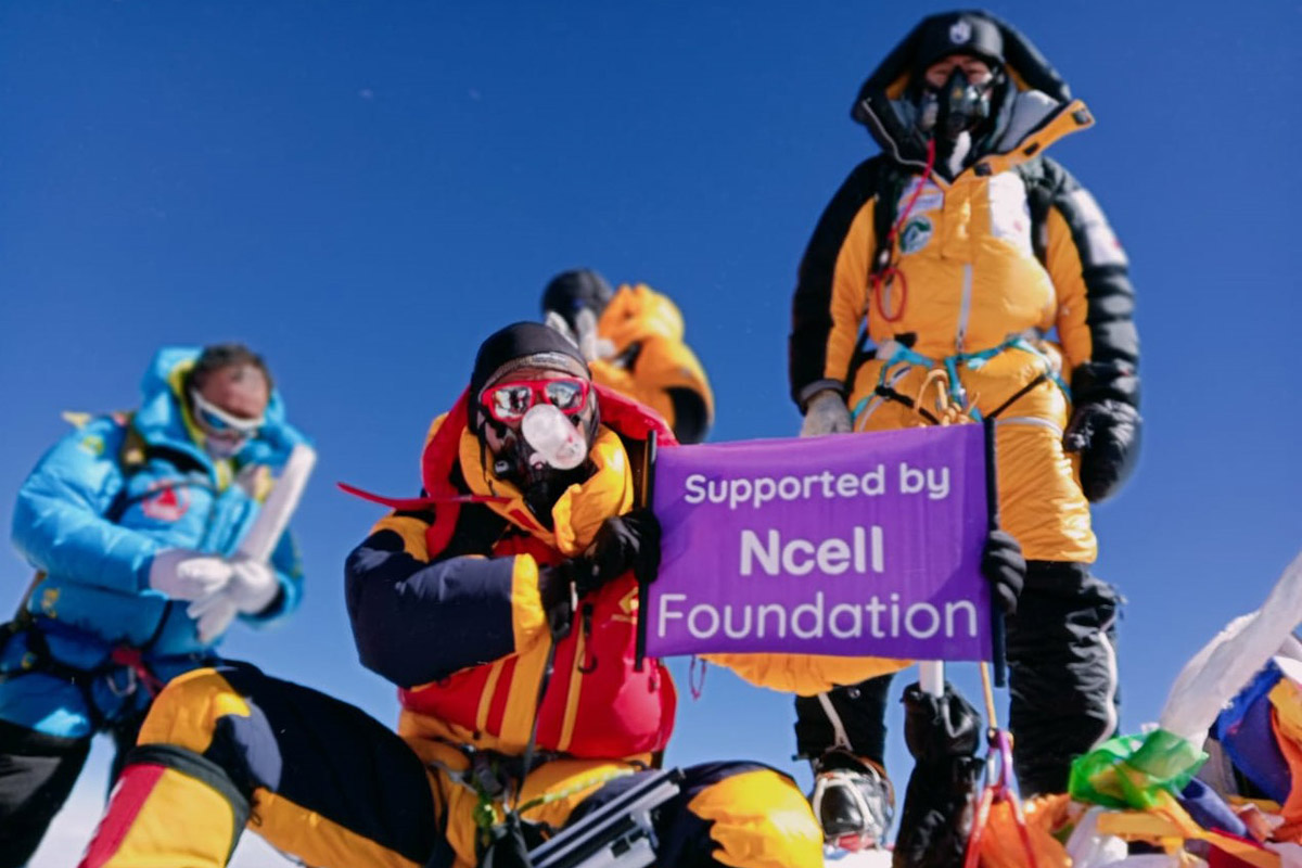 Ncell Foundation celebrates Pemba Sherpa’s historic Everest summit as 1st kidney transplant survivor