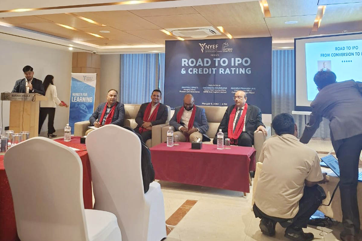 NIMB Ace Capital, Pioneer Law Associates, CareEdge Ratings conduct "Road to IPO & Credit Rating" in Chitwan