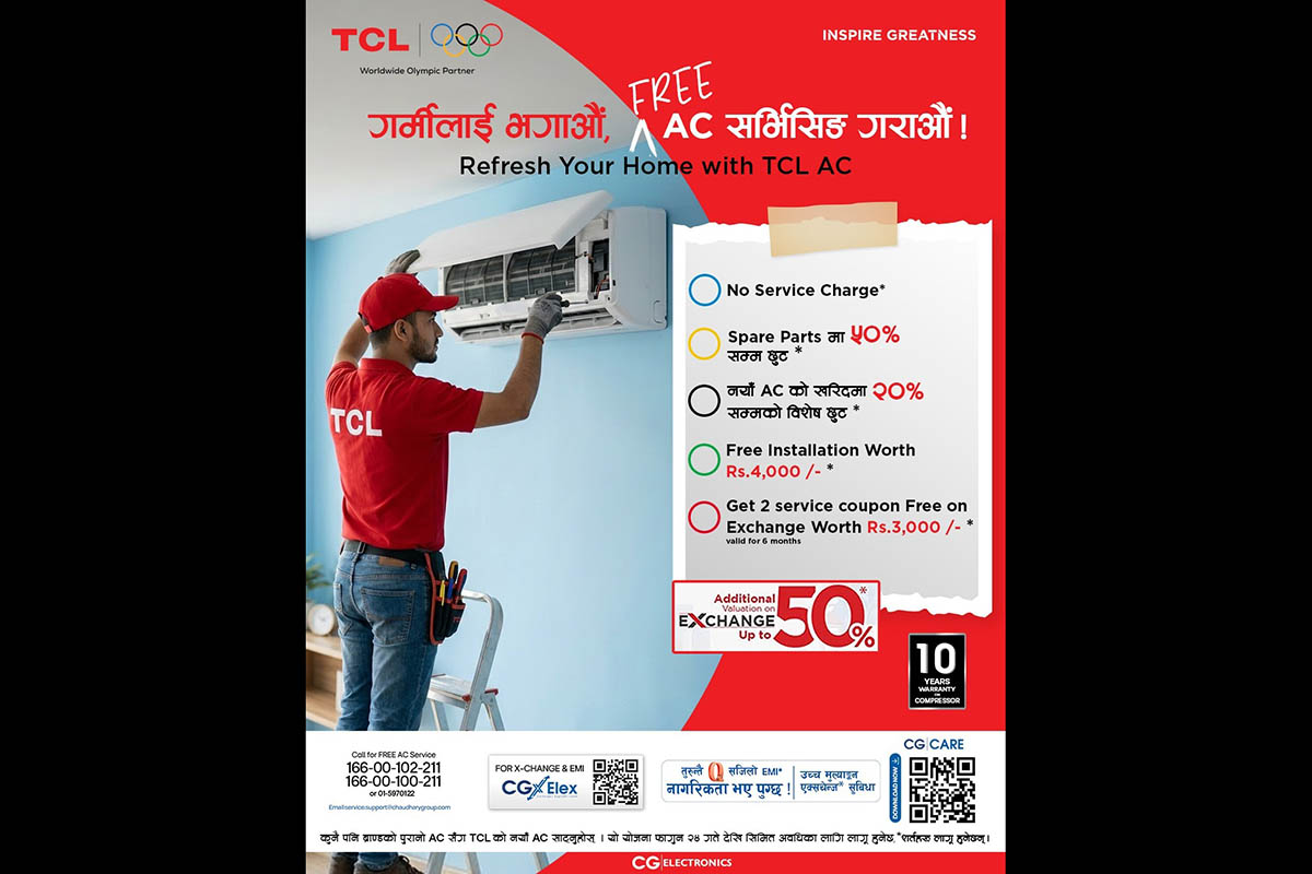 TCL Nepal offers free AC servicing and discounts