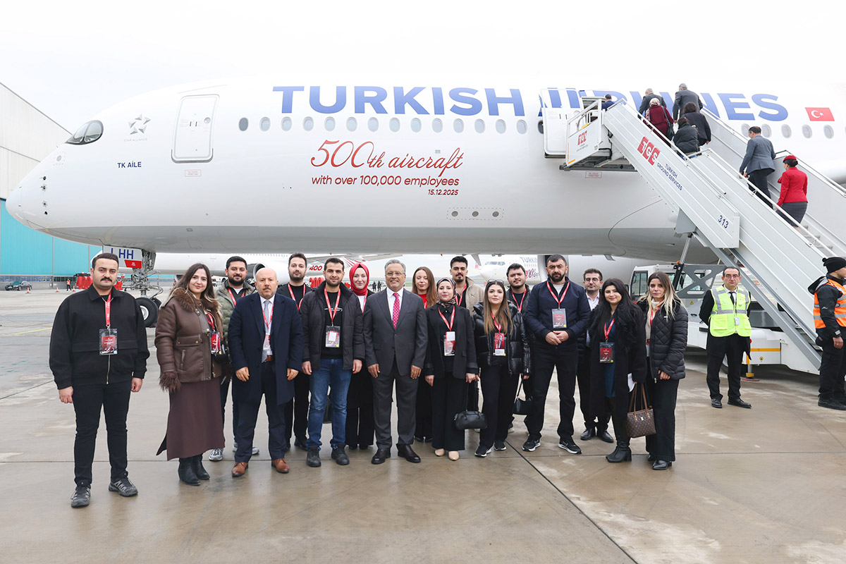 Turkish Airlines unveils 500th aircraft featuring livery of 100,000 employees
