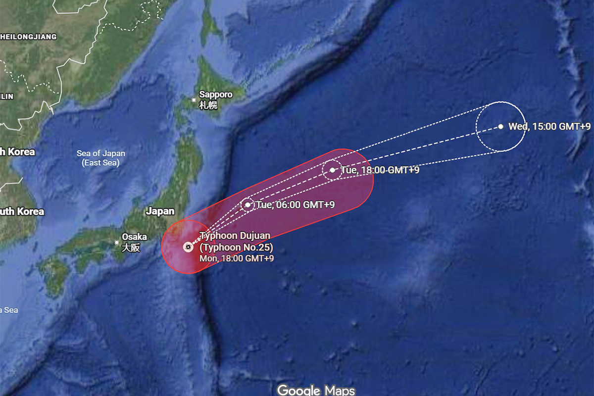 Hundreds of flights cancelled as Typhoon Dujuan nears Japan